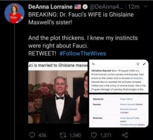 Is Ghislaine Maxwell's Sister Married To Dr Fauci? Christine Grady