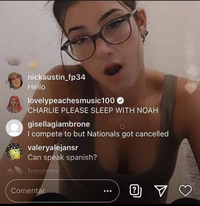 lovely peaches charli damelio instagram live comments Charlie DAmelio Lovely Peaches IG Live Comments