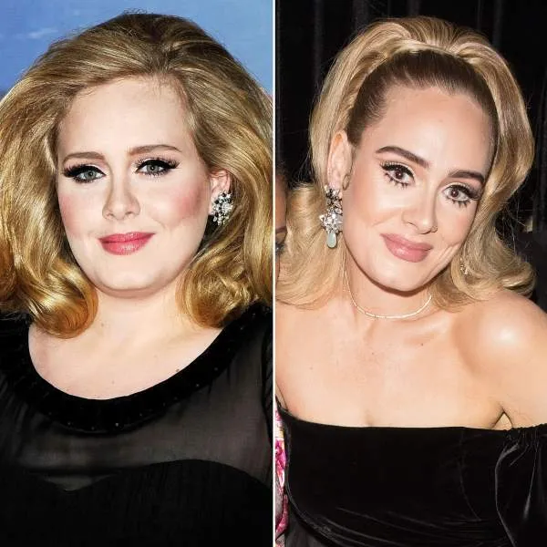 Adele before and after her diet