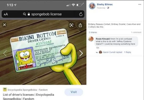 SpongeBob Address Jeffrey Epstein Island 124 Conch Street St Thomas